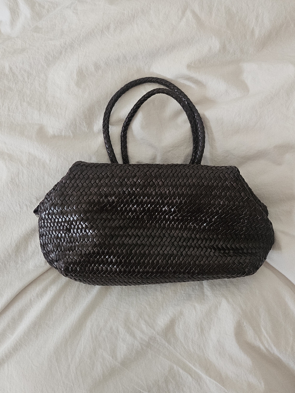 Massimo Dutti braided nappa leather bag